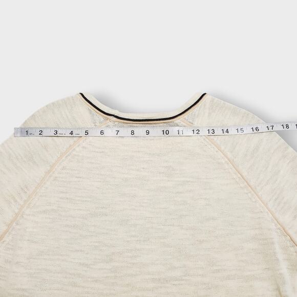 White + Warren Cream and Black Crew Neck Sweater - Picture 10 of 12